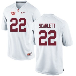 Men's Stanford University #22 Cameron Scarlett White Official Jerseys 926609-303