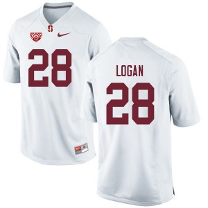 Mens Stanford University #28 Donjae Logan White Stitched Jerseys 991883-760