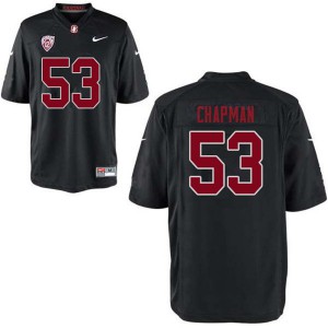 Men's Stanford University #53 Jack Chapman Black Football Jersey 285184-539