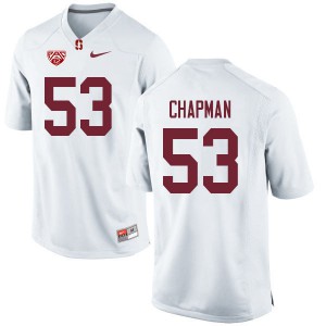 Mens Stanford University #53 Jack Chapman White Embroidery Jersey 218250-694