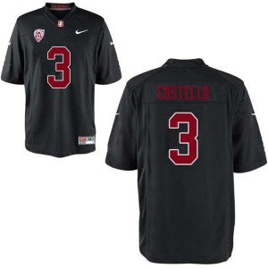Men's Stanford University #3 K.J. Costello Black Stitch Jersey 527989-576