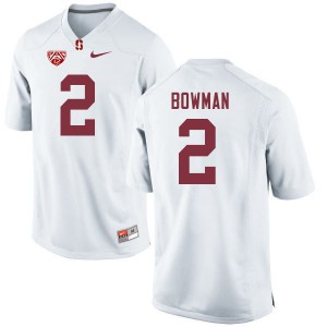 Mens Stanford #2 Colby Bowman White NCAA Jerseys 101619-567