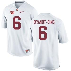 Men's Stanford #6 Isaiah Brandt-Sims White College Jerseys 201788-404