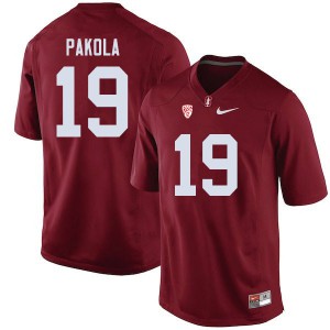 Men Stanford #19 Joshua Pakola Cardinal Football Jerseys 516403-646