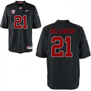 Mens Stanford Cardinal #21 Kendall Williamson Black Football Jerseys 776291-432