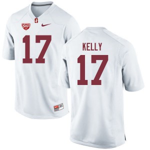 Men's Stanford Cardinal #17 Kyu Blu Kelly White Football Jersey 524776-217