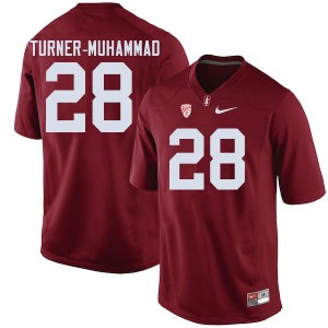 Men's Stanford #28 Salim Turner-Muhammad Cardinal University Jerseys 143136-657
