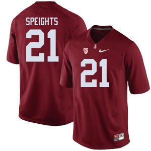 Mens Stanford Cardinal #21 Trevor Speights Cardinal Embroidery Jersey 382448-801
