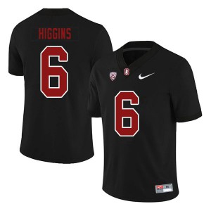 Men Stanford University #6 Elijah Higgins Black Football Jerseys 399740-445