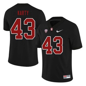 Mens Stanford Cardinal #43 Joshua Karty Black NCAA Jersey 136653-543