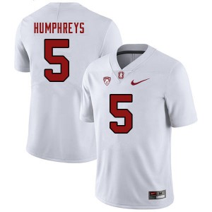 Men Stanford University #5 John Humphreys White Stitched Jersey 256450-124