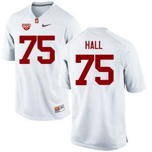 Men's Stanford Cardinal #75 A.T. Hall White Embroidery Jerseys 819755-941