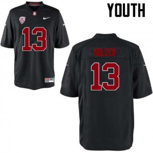Youth Stanford Cardinal #13 Alijah Holder Black Football Jersey 632975-378