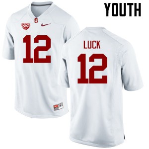 Youth Stanford University #12 Andrew Luck White Official Jersey 928682-613