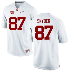 Mens Stanford Cardinal #87 Ben Snyder White Embroidery Jersey 569783-177