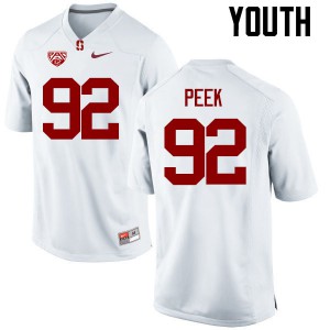 Youth Stanford #92 Bo Peek White Player Jerseys 744977-773