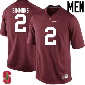 Men's Stanford University #2 Brandon Simmons Cardinal Stitched Jerseys 353184-570