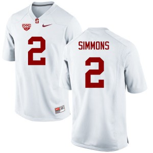 Men's Stanford #2 Brandon Simmons White NCAA Jersey 607770-785
