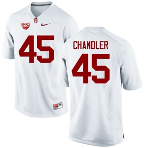 Men's Stanford University #45 Calvin Chandler White Player Jersey 501548-927