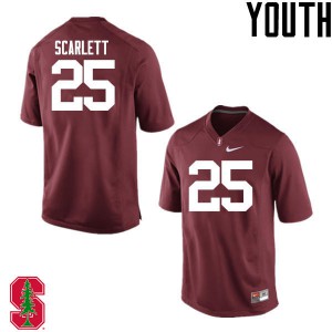 Youth Stanford #25 Cameron Scarlett Cardinal Stitched Jerseys 652437-946