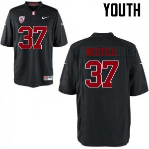 Youth Stanford #37 Collin Riccitelli Black Football Jerseys 127695-608