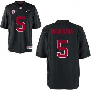 Men Stanford #5 Connor Wedington Black NCAA Jerseys 632405-756