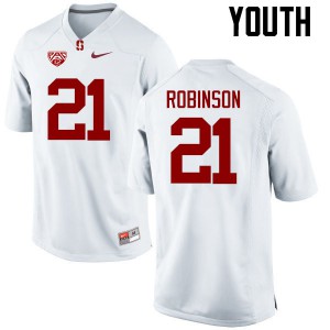 Youth Stanford Cardinal #21 Curtis Robinson White Official Jersey 226406-823