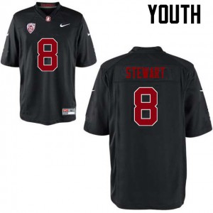 Youth Stanford University #8 DOnald Stewart Black University Jerseys 441720-783