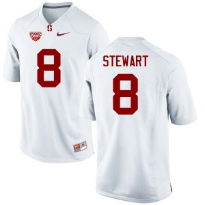 Mens Stanford University #8 DOnald Stewart White Official Jersey 959617-548