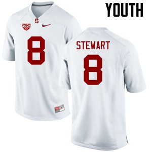 Youth Stanford University #8 DOnald Stewart White Embroidery Jersey 527739-714