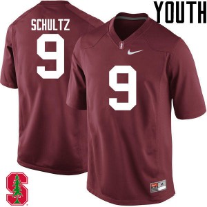Youth Stanford University #9 Dalton Schultz Cardinal Stitch Jerseys 412072-961