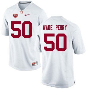 Men's Stanford University #50 Dalyn Wade-Perry White Official Jerseys 551026-183