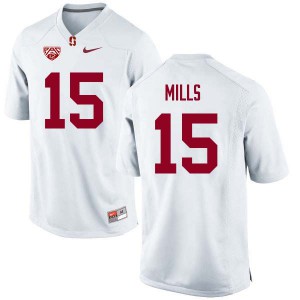 Men's Cardinal #15 David Mills White Official Jerseys 107928-885