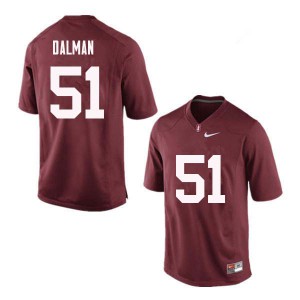 Men's Stanford University #51 Drew Dalman Red Football Jerseys 785639-916