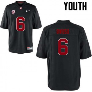 Youth Stanford Cardinal #6 Francis Owusu Black Embroidery Jerseys 672953-327