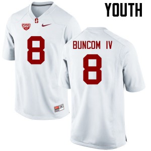 Youth Stanford University #8 Frank Buncom IV White Embroidery Jersey 195596-100