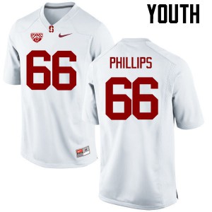 Youth Stanford Cardinal #66 Harrison Phillips White Embroidery Jersey 767731-527