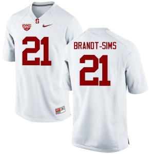 Mens Stanford #21 Isaiah Brandt-Sims White High School Jerseys 930904-150