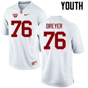 Youth Stanford #76 Jack Dreyer White University Jersey 309607-203