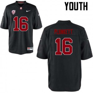 Youth Stanford #16 Jim Plunkett Black Player Jersey 751083-754