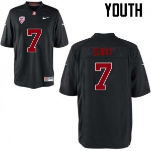 Youth Stanford Cardinal #7 John Elway Black Official Jerseys 276738-609