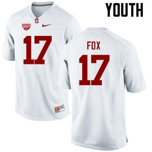 Youth Stanford Cardinal #17 Jordan Fox White Stitched Jersey 674320-436