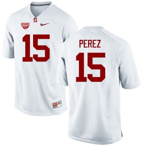 Men's Stanford Cardinal #15 Jordan Perez White Stitched Jerseys 292045-621