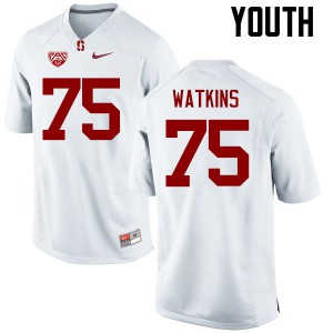 Youth Stanford Cardinal #75 Jordan Watkins White Official Jersey 619554-143