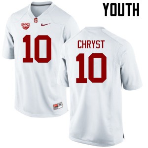 Youth Stanford #10 Keller Chryst White Player Jersey 214325-674