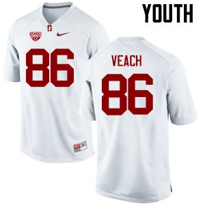 Youth Cardinal #86 Lane Veach White Football Jersey 954934-414