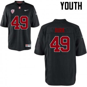 Youth Stanford #49 Lewis Burik Black Football Jersey 143539-285