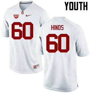 Youth Stanford #60 Lucas Hinds White Football Jerseys 721766-785