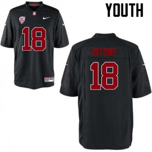 Youth Stanford University #18 Malik Antoine Black Football Jerseys 324253-684