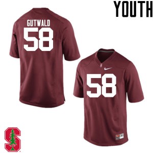 Youth Stanford #58 Matthew Gutwald Cardinal Player Jerseys 890014-639
